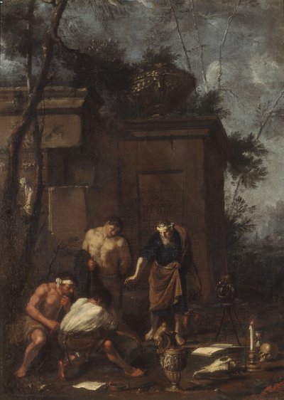 Schatzoekers, 1660s door Johann Heinrich Schoenfeld