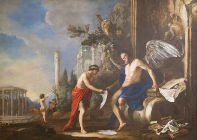 Allegorie van de tijd, Chronos en Eros door Johann Heinrich Schonfeldt