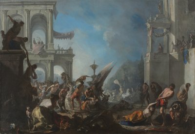 De ontvoering van de Sabijnse vrouwen, ca. 1640 door Johann Heinrich Schönfeld