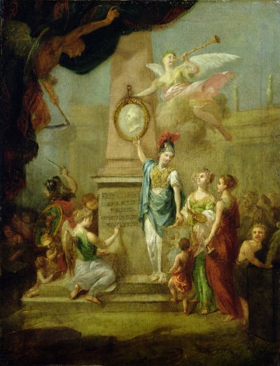 Allegorie die de oprichting van de Kassel Academie van Kunst voorstelt, c.1778 door Johann Heinrich Tischbein