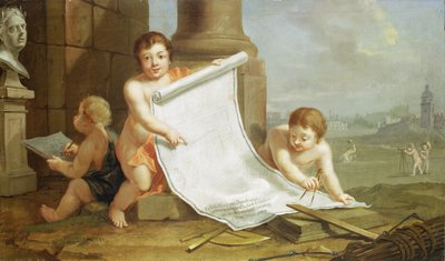 Allegorie die het nivelleren van de oude vestingwerken voorstelt, ca. 1768 door Johann Heinrich Tischbein