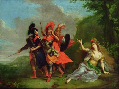 Carlo en Ubaldo ontvoeren Rinaldo uit de armen van Armida, 1783 door Johann Heinrich Tischbein