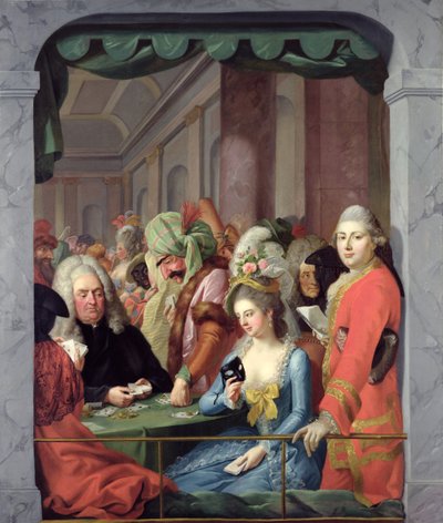 Gemaskerde persoonlijkheden van het hof van Kassel door Johann Heinrich Tischbein