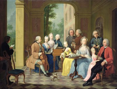 Portret van de familie Timmermann, 1758 door Johann Heinrich Tischbein