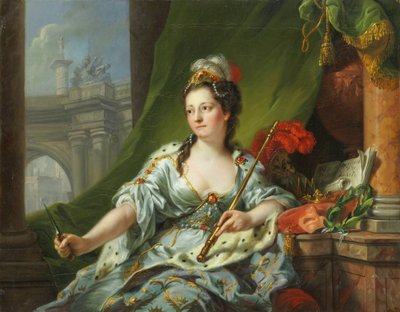 De muze Melpomene (de negen muzen, 1771) door Johann Heinrich Tischbein