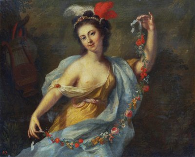 De muze Terpsichore (de negen muzen, 1782) door Johann Heinrich Tischbein