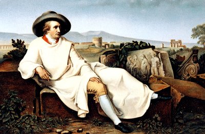 Goethe in Italië, ansichtkaart, ca. 1900 door Johann Heinrich Wilhelm (after) Tischbein