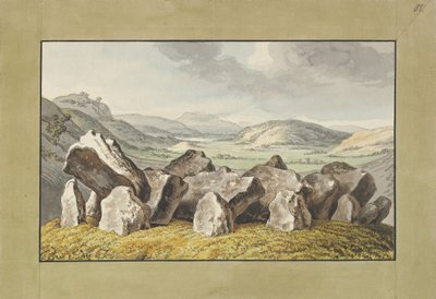 Een Prehistorische Stenen Cirkel op een Heuvel, een Uitgestrekt Landschap Daarachter, midden 18e-vroege 19e eeuw door Johann Heinrich Wilhelm Tischbein
