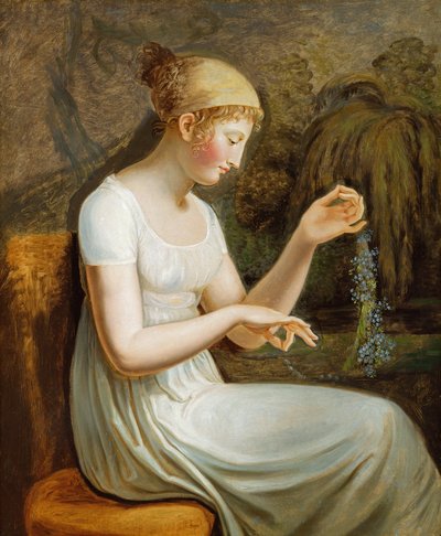 Meisje met bloemen door Johann Heinrich Wilhelm Tischbein