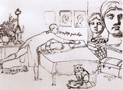 Johann Wolfgang Von Goethe in zijn huis aan de Via del Corso in Rome door Johann Heinrich Wilhelm Tischbein