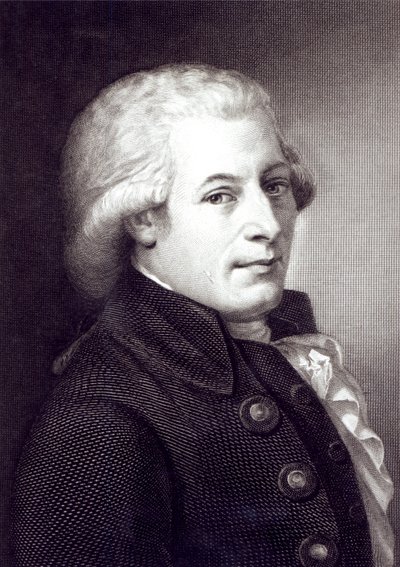Portret van Wolfgang Amadeus Mozart (1756-91) Oostenrijkse componist, gegraveerd door Lazarus Gottlieb Sichling (1812-63) door Johann Heinrich Wilhelm Tischbein