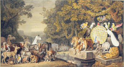 Het hof van de dieren, illustratie van Canto IV van Goethe