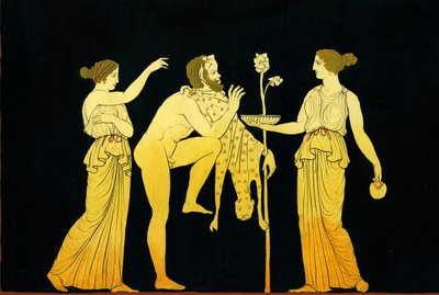 Twee maenaden bieden wijn aan Dionysos c.1796 door Johann Heinrich Wilhelm Tischbein