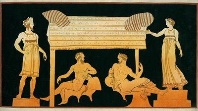 Satyrs ontspannen onder het oog van Dionysus en Demeter, c.1796 door Johann Heinrich Wilhelm Tischbein