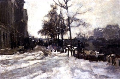 Winter, Rotterdam door Johann Hendrik Mastenbroek