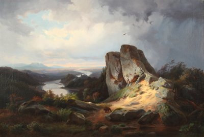 Westers landschap 1853 door Johann Herman Carmiencke
