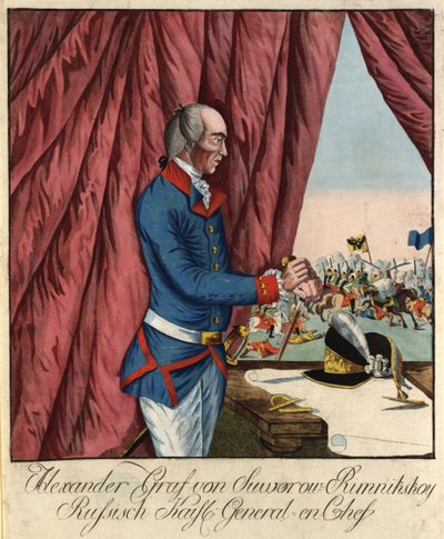 Veldmaarschalk Generalissimo Prins Alexander Suvorov 1729-1800 door Johann Hieronymus Loeschenkohl