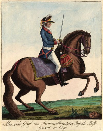 Veldmaarschalk Generalissimo Prins Alexander Suvorov 1729-1800, c. 1790 door Johann Hieronymus Loeschenkohl