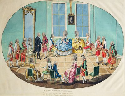 Nieuwjaarsviering in Wenen in 1782 door Johann Hieronymus Loeschenkohl