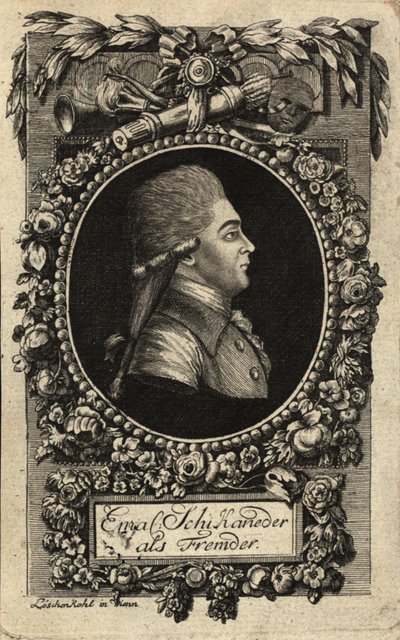 Portret van Emanuel Schikaneder 1751-1812, 1788 door Johann Hieronymus Loeschenkohl