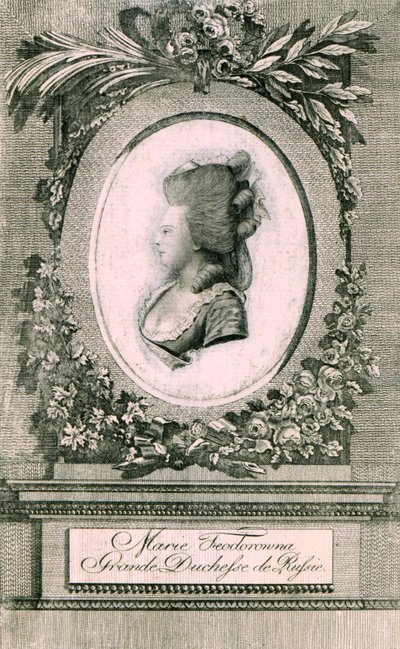 Portret van Groothertogin Maria Feodorovna Sophie Dorothea van Württemberg 1759-1828, 1781 door Johann Hieronymus Loeschenkohl