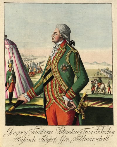 Prins Grigory Alexandrovich Potyomkin 1739-1791, c. 1790 door Johann Hieronymus Loeschenkohl
