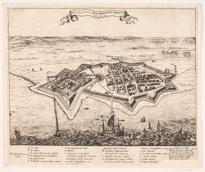 Stad en kasteel Landscron veroverd door I.K.M Christiano Quinto in het jaar 1676 door Johann Husman
