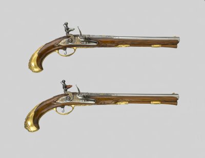 Paar Vuursteen Pistolen, Duitsland, 1700-1730 door Johann Jacob Behr