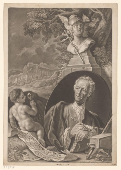 Portret van Joachim Franz Beich op 80-jarige leeftijd door Johann Jacob Haid
