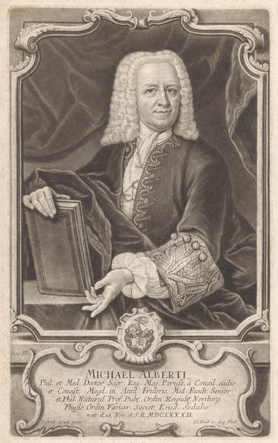 Portret van Michael Alberti door Johann Jacob Haid
