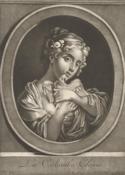 De geliefde duif door Johann Jacobus Haid