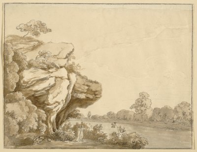Heer en dame in landschap door Johann Jakob Dorner der Jüngere