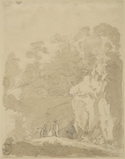 Heer en twee dames door Johann Jakob Dorner der Jüngere