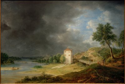 Isarlandschap bij Brunnhaus Brunnthal door Johann Jakob Dorner der Jüngere