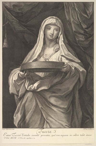 Tuccia, 1720 door Johann Jakob Frey the Elder