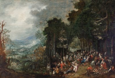 Landschap met feestgezelschap door Johann Jakob Hartmann