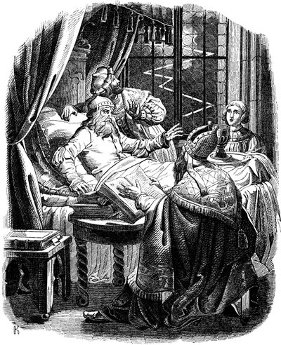 Hendrik de Leeuw voor zijn dood in Brunswijk Illustratie uit de Geschichte des deutschen Volkes door E. Duller door Johann Jakob Kirchhoff