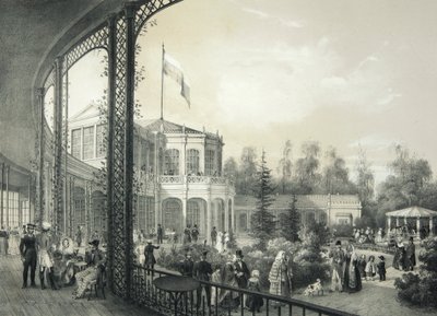 Het treinstation in Pavlovsk, 1840-1850 door Johann Jakob Meier