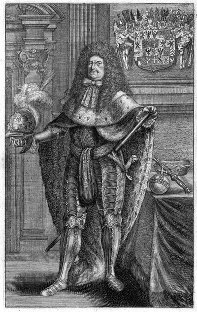 Portret van Frederik Willem 1620-1688, Keurvorst van Brandenburg, Hertog van Pruisen, 1683 door Johann Jakob Vogel