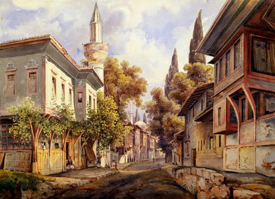 Een Straat in Constantinopel, 1835 door Johann Jakob Wolfensberger