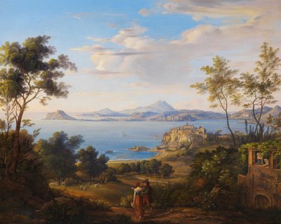 Johann Joachim Faber De baai van Pozzuoli bij Napels 1829 door Johann Joachim Faber