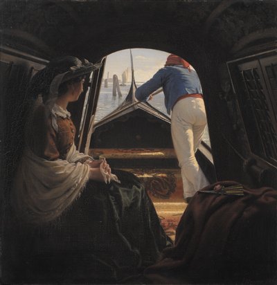 Een Gondel door Johann Julius Exner