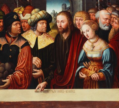 Christus en de Overspelige Vrouw, ca. 1525 door Johann Kemmer