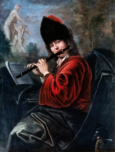 Dwarsfluitspeler door Johann Kupetzky
