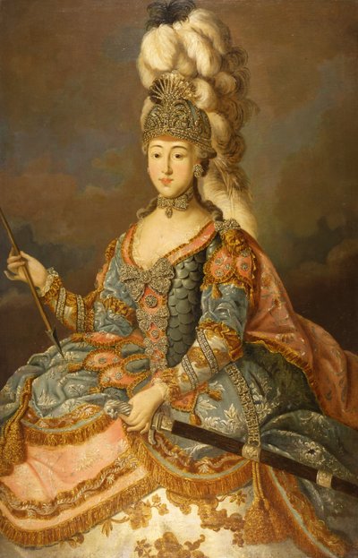 Portret van gravin Anna Petrovna Sheremetyeva 1744-1768, 1769 door Johann Ligotsky