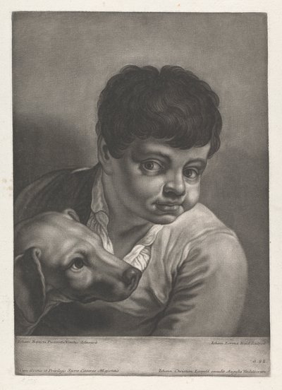 Portret van Jongen en Hond door Johann Lorenz Haid