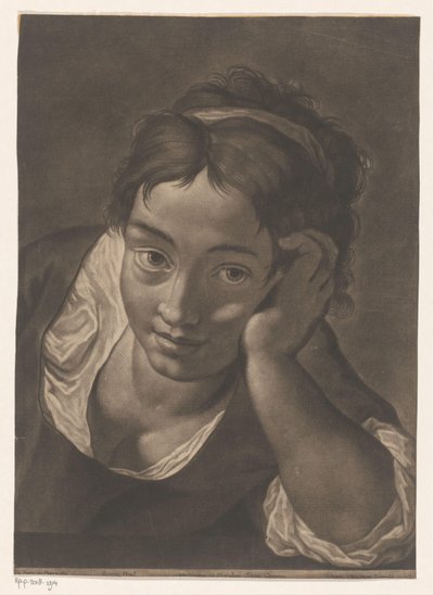 Portret van een onbekende jonge vrouw door Johann Lorenz Haid