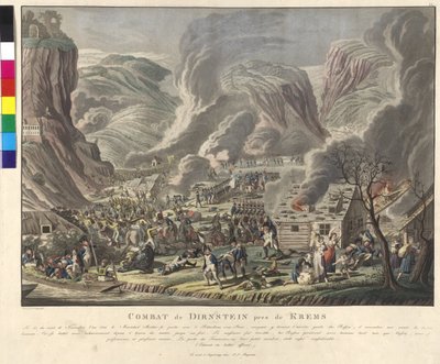 Slag bij Duernstein 1805 door Johann Lorenz Rugendas