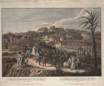 Begrafenisstoet van Napoleon Bonaparte op Sint-Helena, 1821 door Johann Lorenz Rugendas the Younger
