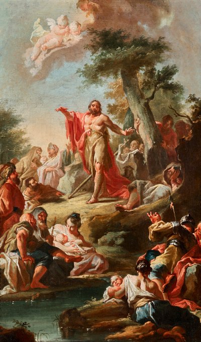 De preek van Johannes de Doper door Johann Lucas Kracker